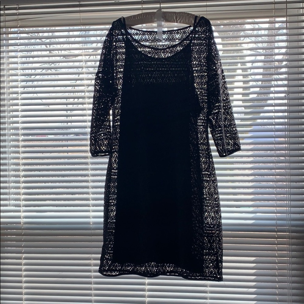 Black over lace dress